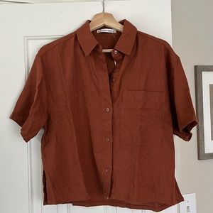 NWT Abercrombie and Fitch Boxy Linen Top